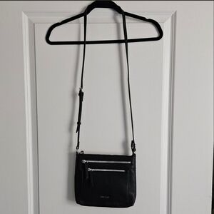Black Crossbody Bag with Silver Accents